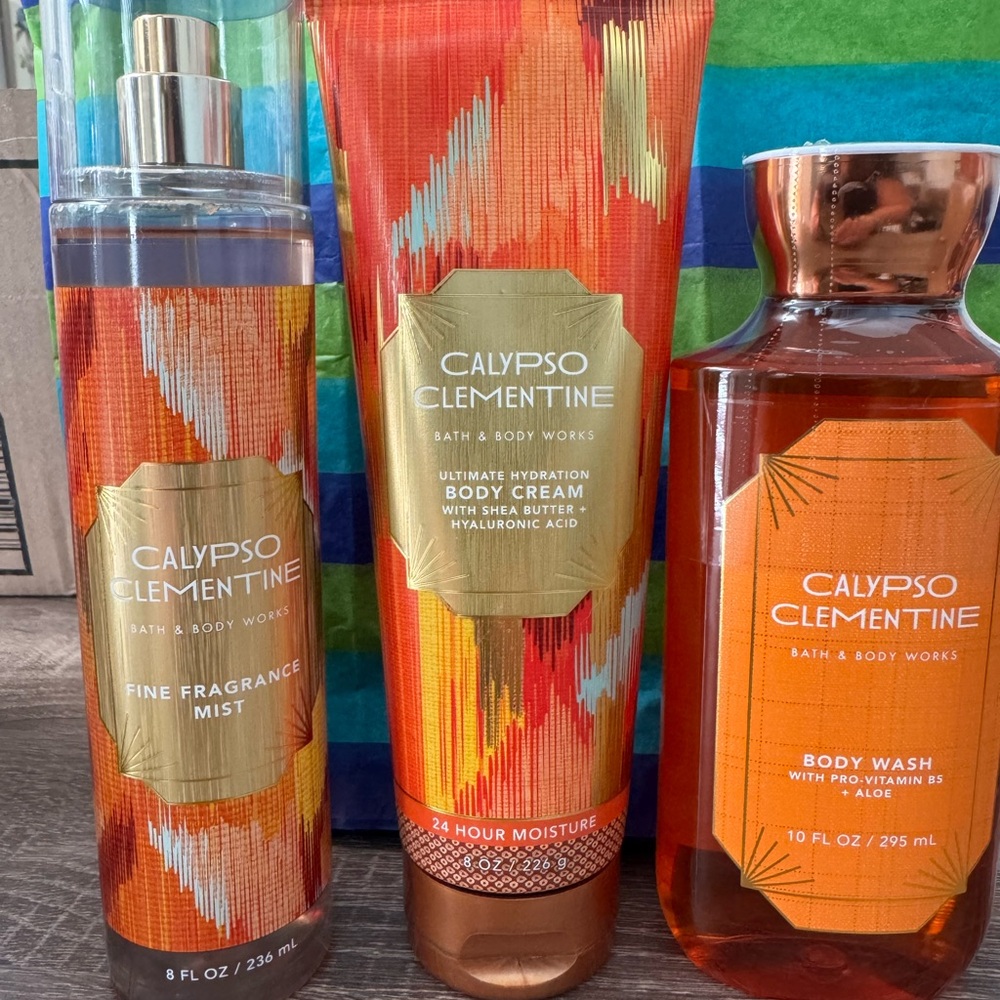 Calypso Clementine Bath & Body Works Body Wash, Body Cream- Orange